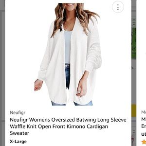 NWT white waffle weave cardigan XL